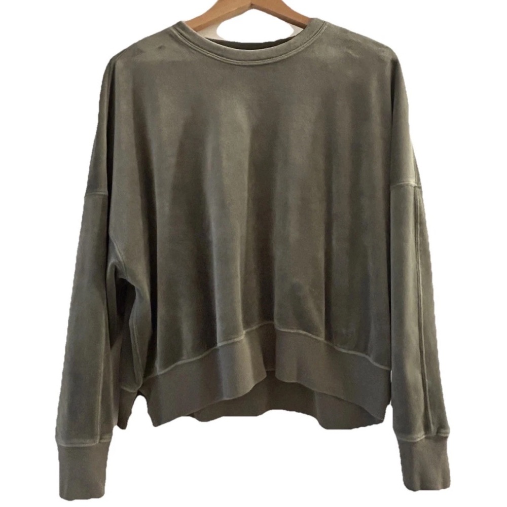 Abercrombie & Fitch Green Velour Sweatshirt